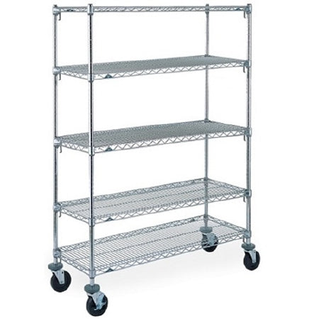 Super Adjustable - Mobile Unit Chrome 18 X 36 X 69 Inch 18 X 36 Inch, Wire Shelves - 5A336EC