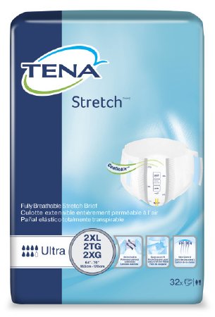 SCA Personal Care TENA Stretch Ultra Adult Incontinent Brief Tab Closure 2X-Large Disposable Heavy Absorbency - 61390