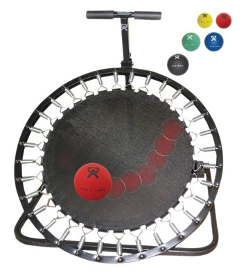 CanDo - Medicine Ball and Rebounder Set 5 Piece Set with Round Rebounder and Storage Rack 2 lbs. / 4 lbs. / 7 lbs. / 11 lbs. / 15 lbs. - 10-3135