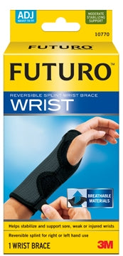 3M Futuro Wrist Brace Left or Right Wrist Black One Size Fits Most - 10770EN