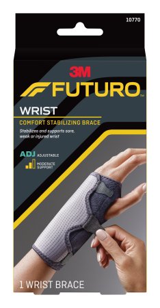 Futuro Comfort - Wrist Brace Fabric / Metal Left or Right Hand Black / Gray One Size Fits Most - 10770ENR