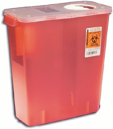 Covidien - RCRA Waste Container 2 Gallon Black Base / White Lid Horizontal Entry Gasketed Hinged Lid - 8602U