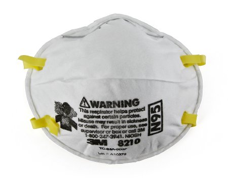 3M Particulate Respirator Mask N95 Cup Elastic Strap One Size Fits Most White - 8211
