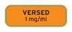 UAL - Drug Label Anesthesia Label Versed 1mg/mL Orange - UL347941V