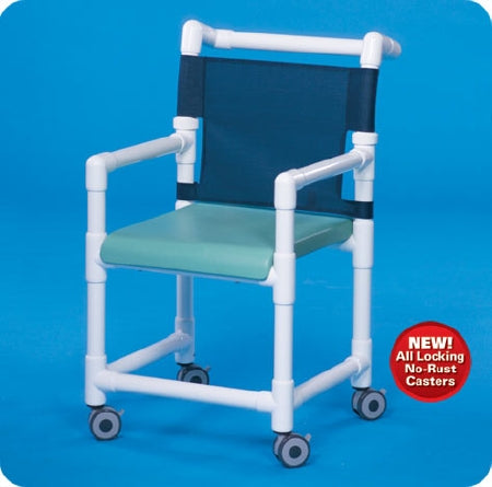 IPU IPU Shower Chair ipu Fixed Arm PVC Frame Mesh Back - SC200-OS-FS