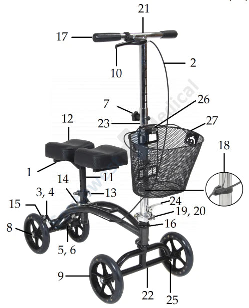Drive Medical - Walker Handle Bar - 95012R79621