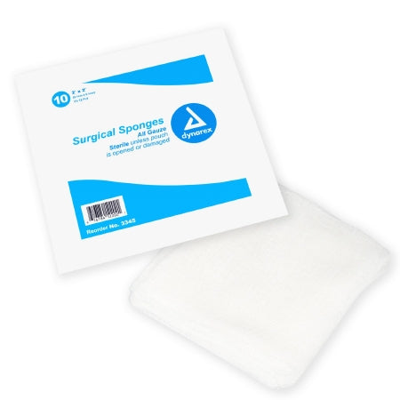 Dynarex Dynarex Gauze Sponge Gauze 12-Ply 4 X 4 Inch Square Sterile - 3343
