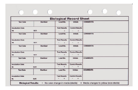 SPS Medical Supply Sterilization Record Sheet EO Gas - NR-025