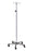 Clinton Industries - IV Pole Ram Horn Hooks 4-Hook 4 Legs Cast Aluminum Base, Dual Wheel Casters, 23 Inch Base Diameter - IV-354