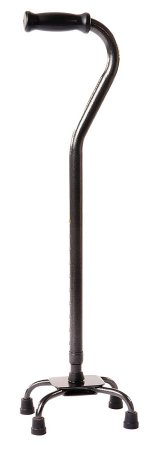 Carex - Small Base Quad Cane Steel 28 to 37 Inch Height Black - FGA41500 0000