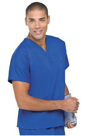 Landau Uniforms Scrub Shirt X-Large Navy Blue 1 Pocket Short Sleeves Unisex - 71221NAVYXL