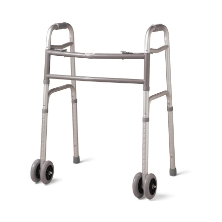 Standard - Bariatric Dual Release Walker Adjustable Height Aluminum Frame 500 lbs. Weight Capacity 33-1/2 to 43-1/2 Inch Height - Medline - MDS86410XWW