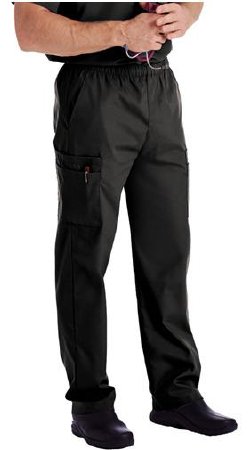 Landau Uniforms - Scrub Pants Cargo Large Black Male - 8555BKPLARGE