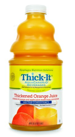 Kent Precision Foods Thick-It AquaCareH2O Thickened Beverage 64 oz. Bottle Orange Flavor Ready to Use Nectar Consistency - B477-A5044