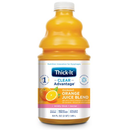 Thick-It Clear Advantage - Thickened Beverage 64 oz. Bottle Orange Flavor Ready to Use Nectar Consistency - B477-A5044