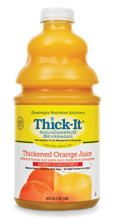 Kent Precision Foods Thick-It AquaCareH2O Thickened Beverage 64 oz. Bottle Orange Flavor Ready to Use Honey Consistency - B479-A5044