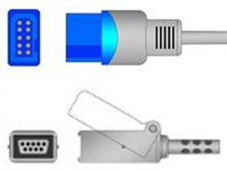 Sage Services Group Sage Services SpO2 Extension Cable 10-Pin Connector Monitor Side, 9-Pin Connector Sensor Side, 2.2m - E03-30