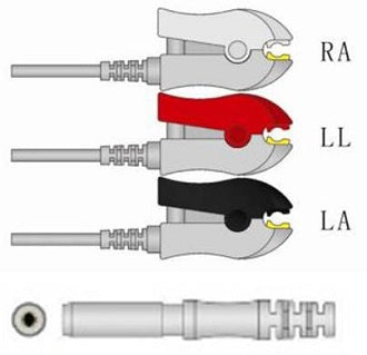 Sage Services Group Sage Services ECG Leadset DIN 3-Lead, Grabber, Unshielded, 0.9m - L11-03-29P