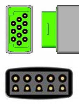 Sage Services Group Sage Services ECG Trunk Cable 11-Pin Connector Monitor Side, 5 Lead, 3.0m - T02-05-36
