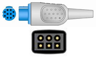 Sage Services Group Sage Services ECG Trunk Cable 10-Pin Connector Monitor Side, 3 Lead, 3.0m - T05-03-30