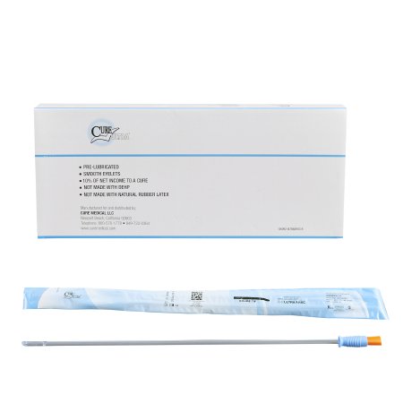 Cure Catheter - Urethral Catheter Coude Tip Uncoated PVC 16 Fr. 16 Inch - M16C