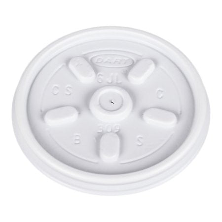 Dart - Drinking Cup Lid Vented, Plastic, White - 6JL