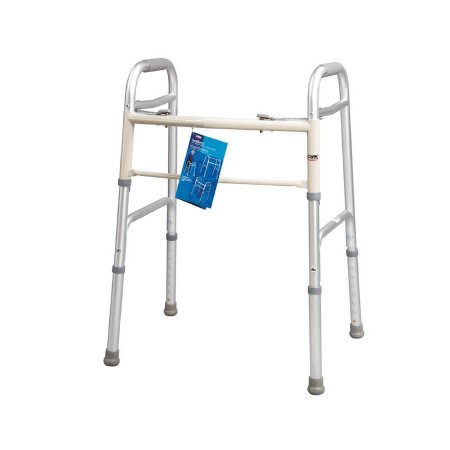 Carex - Dual Release Folding Walker Adjustable Height Aluminum Frame 300 lbs. Weight Capacity 30 to 37 Inch Height - FGA84700 0000
