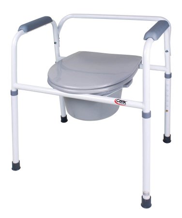 Apex-Carex Healthcare Carex Commode Chair Padded Fixed Arm Steel Frame - FGB35711 0000