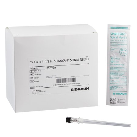 Spinocan - Spinal Needle Quincke Style 22 Gauge 3-1/2 Inch - 333320