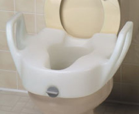 Patterson Medical Supply - Raised Toilet Seat with Arms 4-1/2 Inch Height White 300 lbs. Weight Capacity - 559252