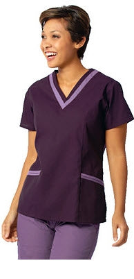 Fashion Seal Uniforms Scrub Shirt Medium Ceil Blue 2 Pockets Short Set-In Sleeves Female - 7347-