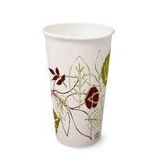 Lagasse Dixie Pathways Drinking Cup 32 oz. Leaf Print Wax Coated Paper Disposable - DIX328PPATH