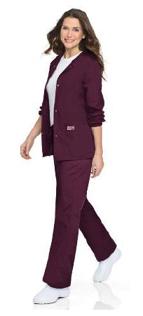 Landau Uniforms Warm-Up Jacket Wine Large Long Sleeves Hip Length - 7525RWPLG