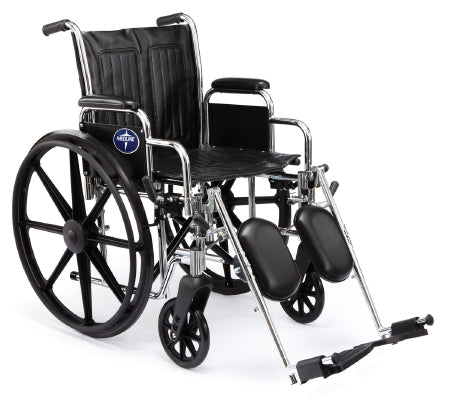 Excel 2000 - Wheelchair Dual Axle Desk Length Arm Elevating Legrest Ruby Upholstery 18 Inch Seat Width Adult 300 lbs. Weight Capacity - Medline - MDS806300RBY