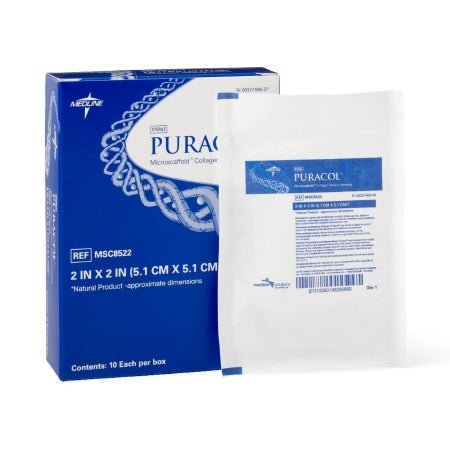 Puracol - Collagen Dressing Without Border Collagen 2 X 2 Inch 10 Count - Medline - MSC8522