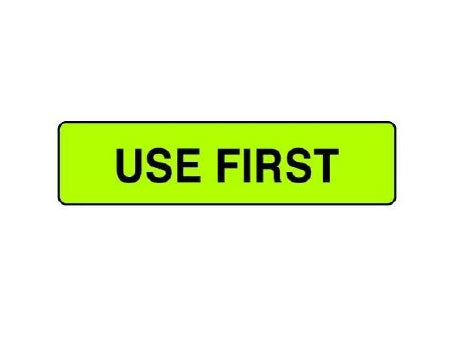 Shamrock Scientific Pre-Printed Label Instructional Label USE FIRST Fluorescent Chartreuse 5/16 X 1-1/4 Inch - UPCR-1054