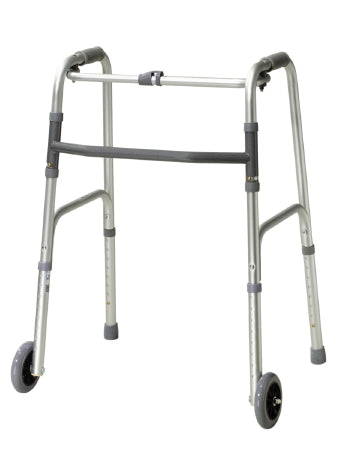Fabrication Enterprises Dual Release Folding Walker Aluminum Frame 350 lbs. Weight Capacity 32 to 39 Inch Height - 43-2120