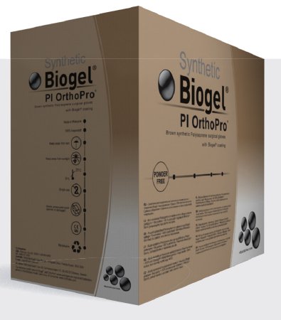 Biogel PI OrthoPro - Surgical Glove Size 7 Sterile Pair Polyisoprene Extended Cuff Length Smooth Brown Not Chemo Approved - 47670