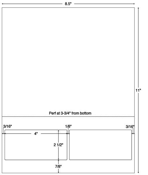 Tabbies Integrated Label Forms - 4"W x 2-1/2"H, 1500 per Case - 59812