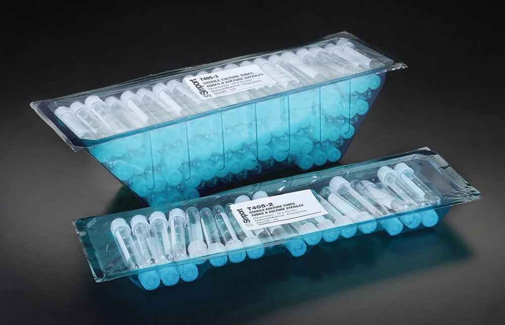 Cultubes - Test Tube Round Bottom Plain 12 X 75 mm 5 mL Without Color Coding Screw Cap Polystyrene Tube - T405-6