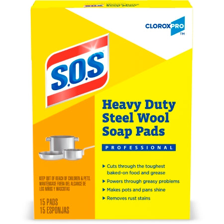 CloroxPro S.O.S - Steel Wool Soap Pad Heavy Duty Silver NonSterile Steel Wool Reusable - 88320