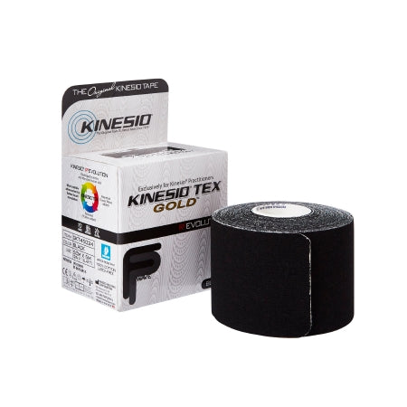 Kinesio Tex Gold - Kinesiology Tape Water Resistant Cotton 2 Inch X 5-1/2 Yard Black NonSterile - 24-4916