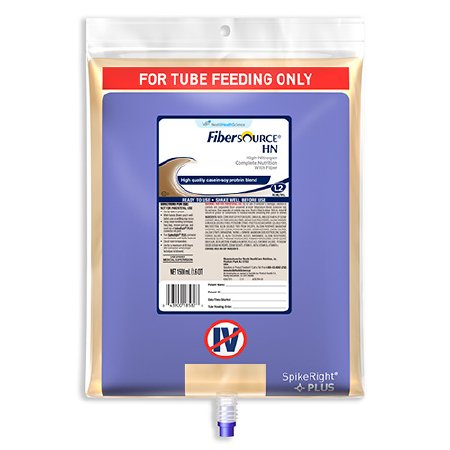 Nestle Healthcare Nutrition Fibersource HN Tube Feeding Formula 1500 mL Bag Ready to Hang Unflavored Adult - 10043900185832
