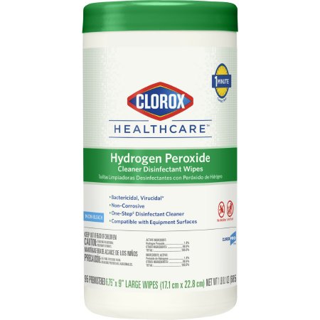 Clorox Healthcare - Surface Disinfectant Cleaner Peroxide Based Manual Pull Wipe 95 Count Canister Unscented NonSterile - 30824