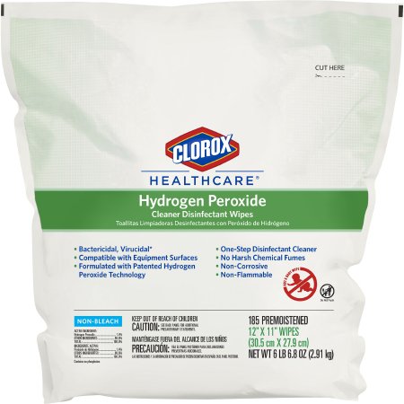 Saalfeld Redistribution Clorox Healthcare Surface Disinfectant Cleaner Refill Peroxide Based Wipe 185 Count Pouch Disposable Unscented - 30827
