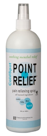 Fabrication Enterprises Point Relief ColdSpot Topical Pain Relief 12% - 0.06% Strength Capsaicin / Menthol Spray 16 oz. - 11-0702-1