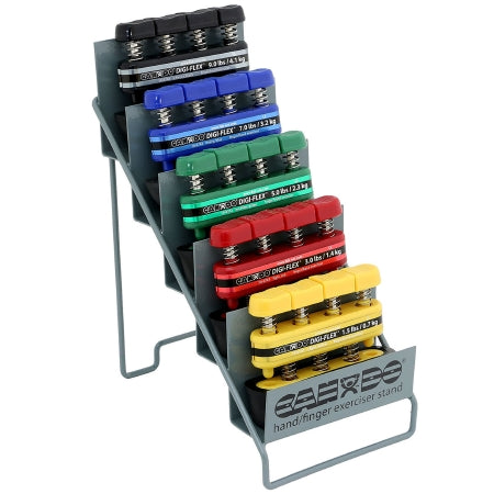 Cando Digi-Flex - Exerciser Set with Storage Unit CanDo Digi-Flex Yellow / Red / Green / Blue / Black X-Light to X-Heavy Resistance - 10-0749