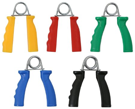 Cando Twist-n-Bend - Hand Exerciser Set Yellow / Red / Green / Blue / Black Fixed Resistance Grip - 10-1809