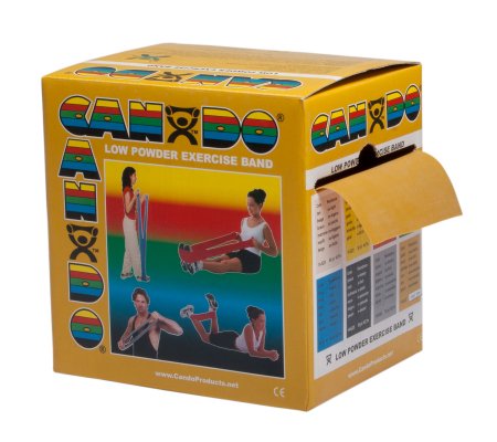 CanDo Low Powder - Exercise Resistance Band Gold 5 Inch X 50 Yard 3X-Heavy Resistance - 10-5227