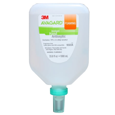 3M Avagard - Hand Sanitizer 1,000 mL Ethyl Alcohol Foaming Pump Bottle - 9322A